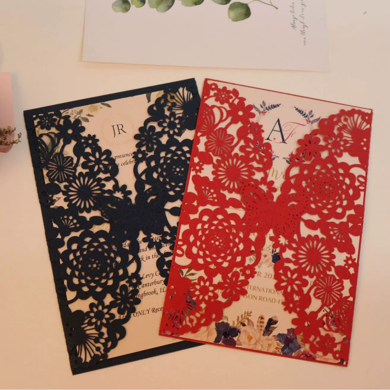 商务请帖 韩式请柬 喜帖 婚礼卡 结婚请帖 激光镂空邀请卡批发