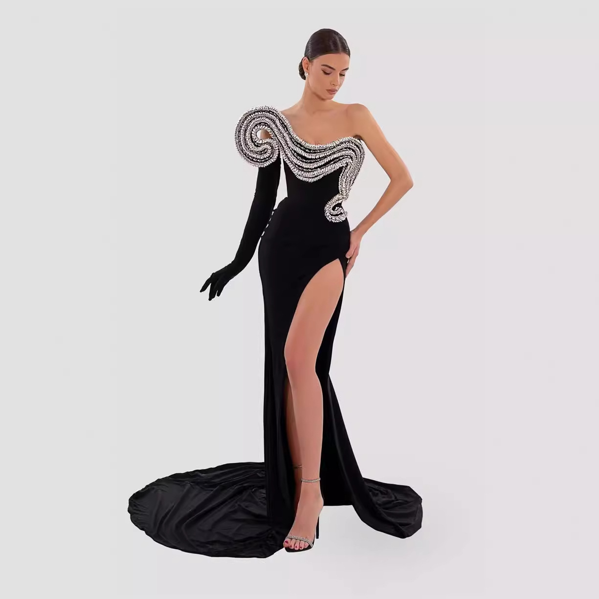 Elegant black tube top sleevless