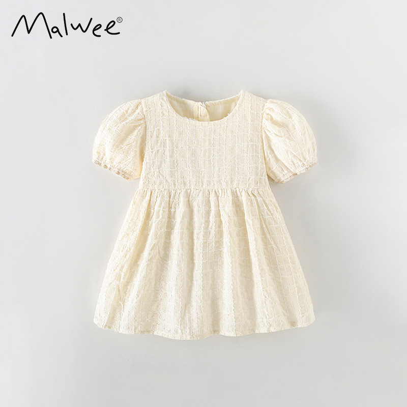 Vestido Corte A para Niña de Algodón, Manga Corta, para Uso Diario image 6