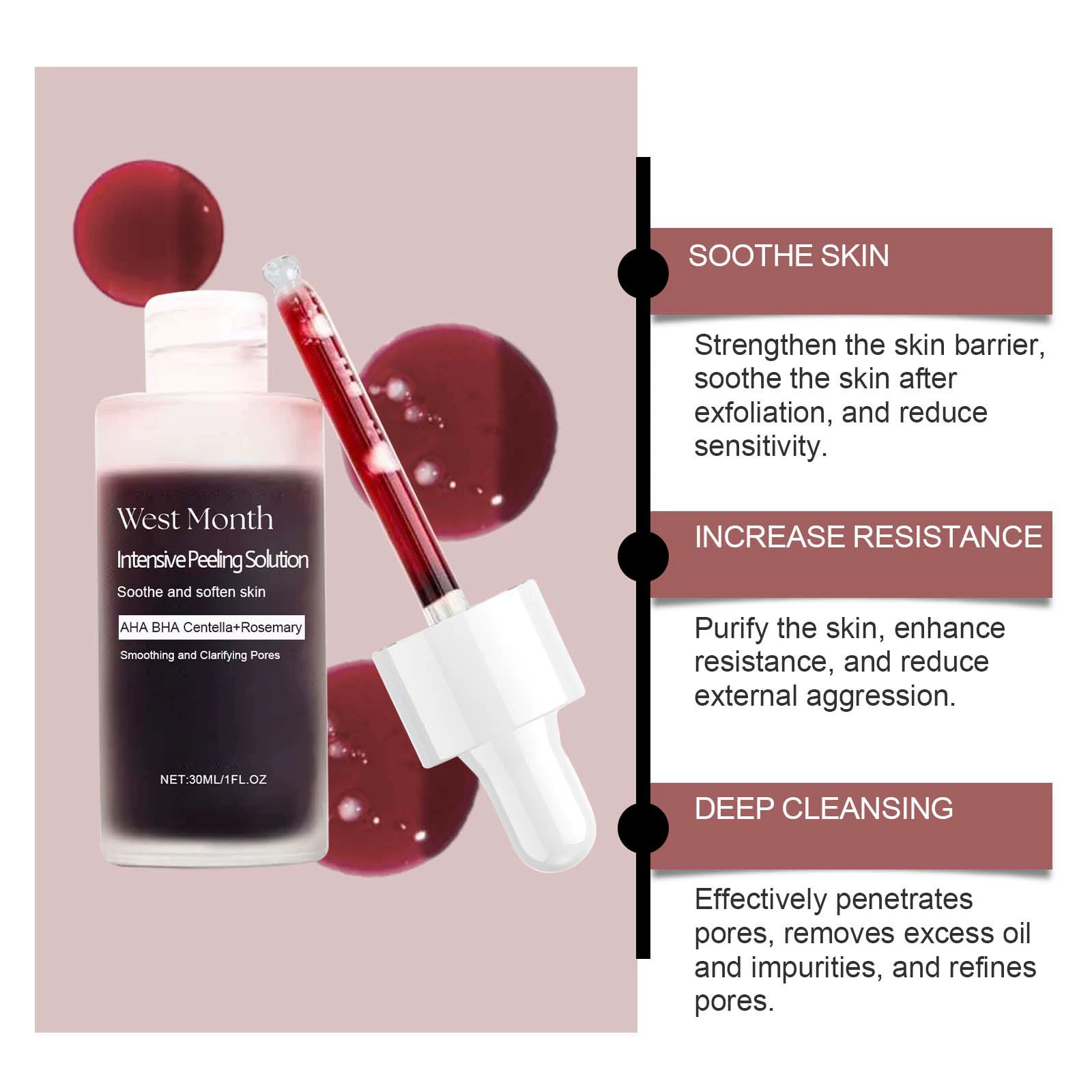 Facial Peeling Lotion (West Month) 30 ml — AHA BHA, Moisturizing & Pore-clarifying