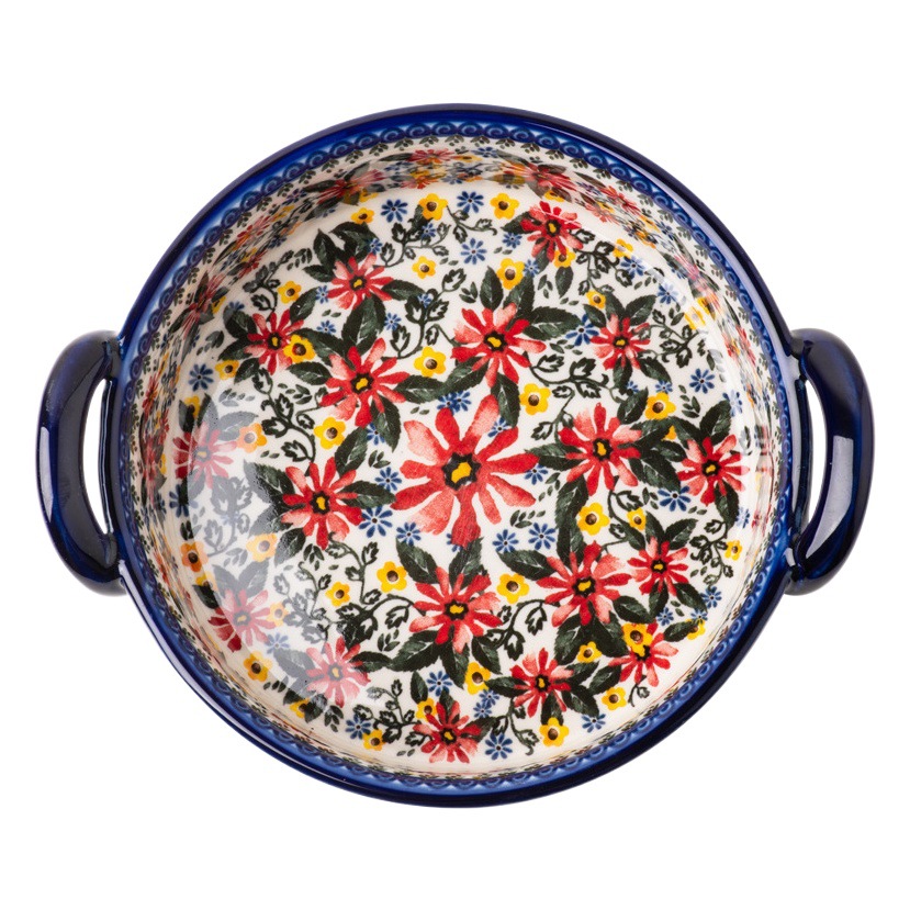 Creativa exótica Margarita en relieve bohemio mango de cerámica bandeja hornear Tazón queso arroz al horno vajilla binaural