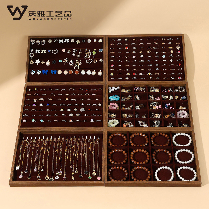 现货手镯手串首饰托盘饰品看货盘戒指耳钉耳环收纳盘项链展示盘