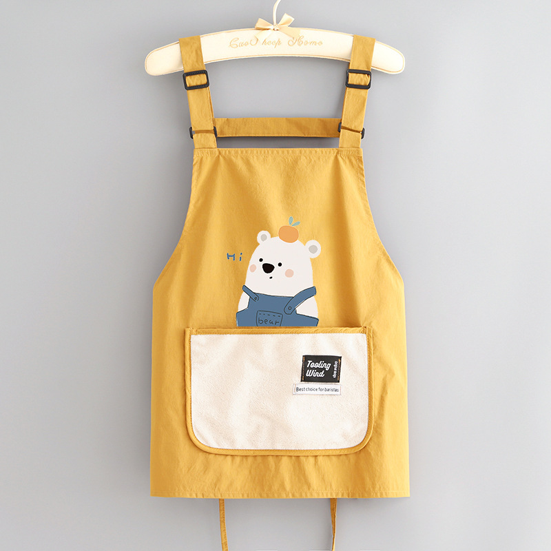 新型ファッションかわいい防水エプロン家庭用キッチン料理ウエスト花屋飲食専用作業服印字|undefined