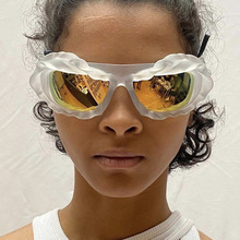 跨境Y2K个性异形太阳镜欧美嘻哈凹造型墨镜潮流麻花防晒太阳眼镜