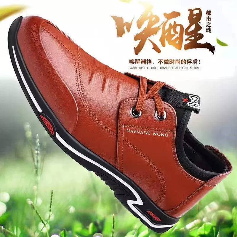 Footwear for leisure for leather shoes, low shoes, Korean style, autumn