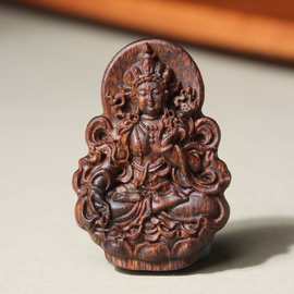 越南芽庄奇楠观音吊坠度母挂件百搭玉佩守护神沉香带证书