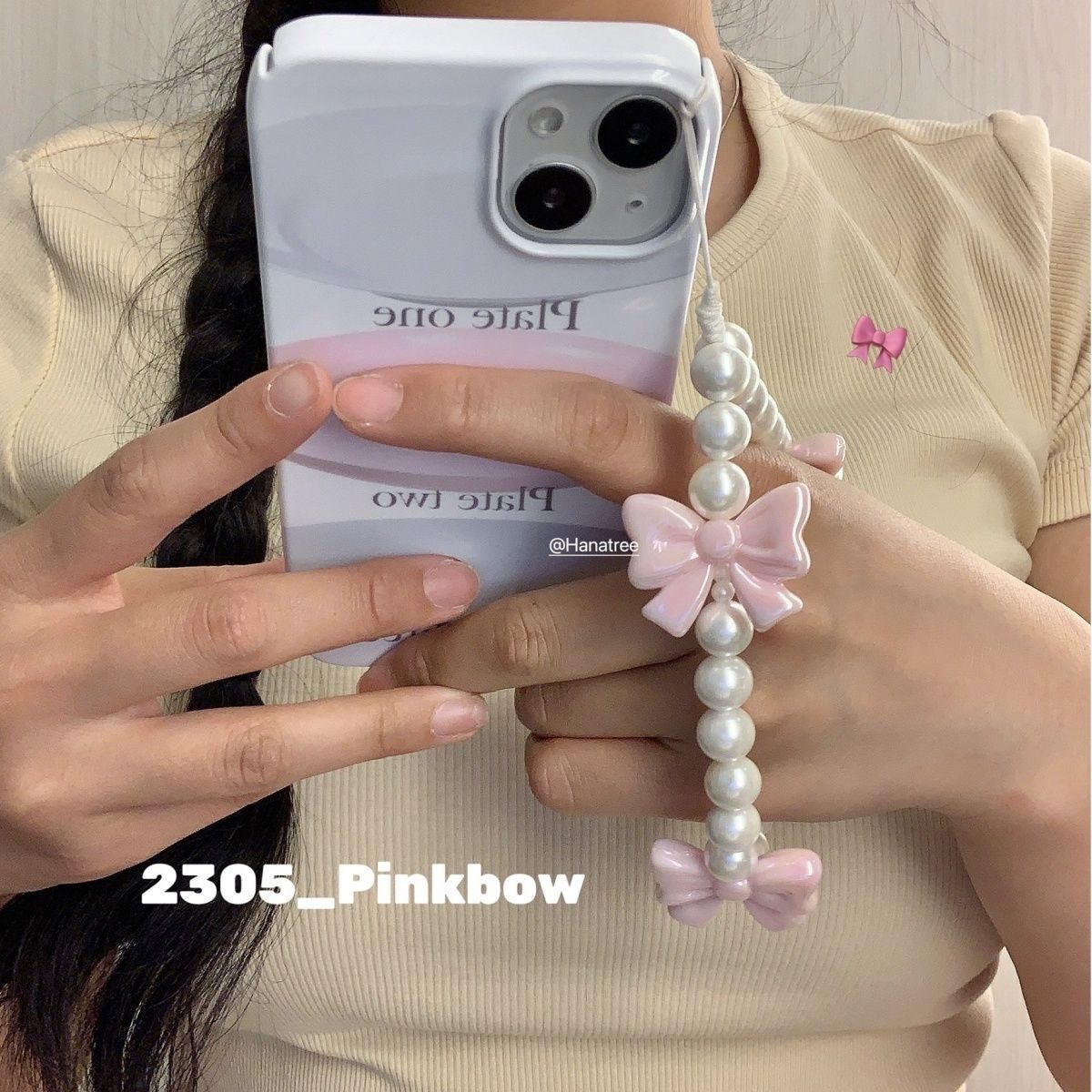 Bow Knot Pattern Cute Style 1 Piece Cute Bow Knot PVC Plastic Mobile Phone Chain
