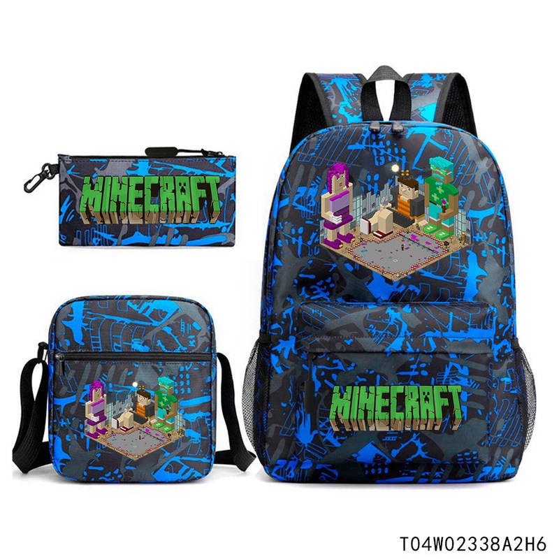 Minecraft マインクラフト 小中学生 ランドセル 子供用リュック バックパック ショルダーバッグ ペンシルバッグ 3点セット|undefined