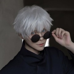 White Wig COSplay Cursed Clash Anime Natural Breathable High-Temperature Silk Cosplay Male Short Hair