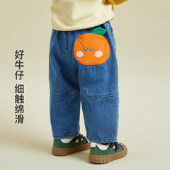 Tongbei Kids' Wear 2024 Spring New Collection: Versatile Korean-style Denim Pants for Babies—Loose-Fit, Straight-Leg Design