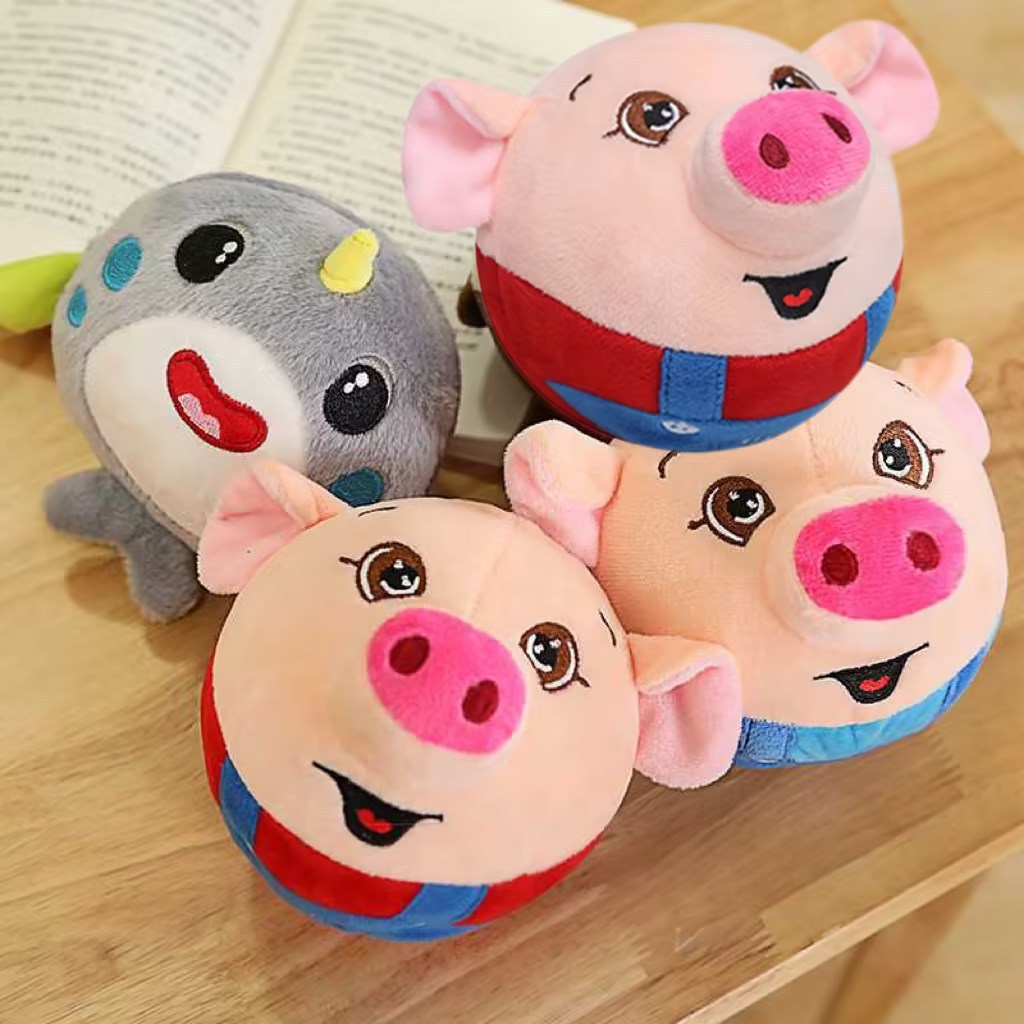 Speaking cartoon plush music toy for jumping