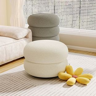 Cream Style Small Stool, Home Living Room Sofa, Round Stool, Popular Low Bench, Creative Pouf, Entrance Door, Shoe Changing Stool