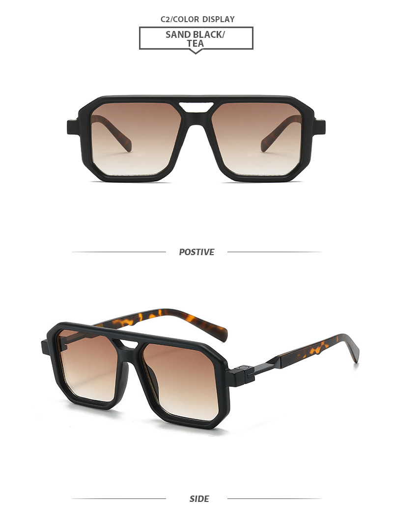 65g Weight Full Frame Glasses Structure Sunglasses Classification PC, UV400 Protection Lens Material Square Glasses Style Outdoor, Travel Occasion Square Pattern All Seasons Season Unisex Gender Basic, Hawaiian, Tropical Style Basic Hawaiian Tropical Square PC UV400 Protection Square Full Frame Women's Sunglasses 7