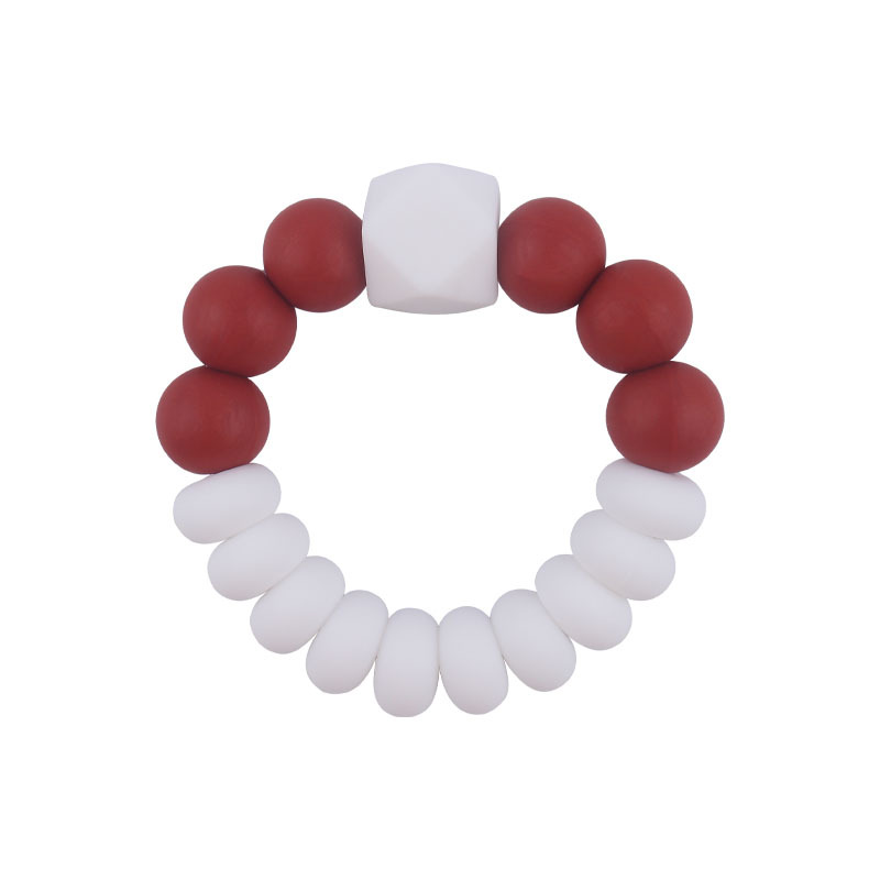 Nuevo bebé suministros de silicona mordedor DIY bebé octogonal Cuentas planas mordedura molar mordedor pulsera juguete