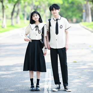 2025 Couple Wear Summer Short-Sleeved Junior High School Student Sports Meeting College Style Student Class Uniform Suit