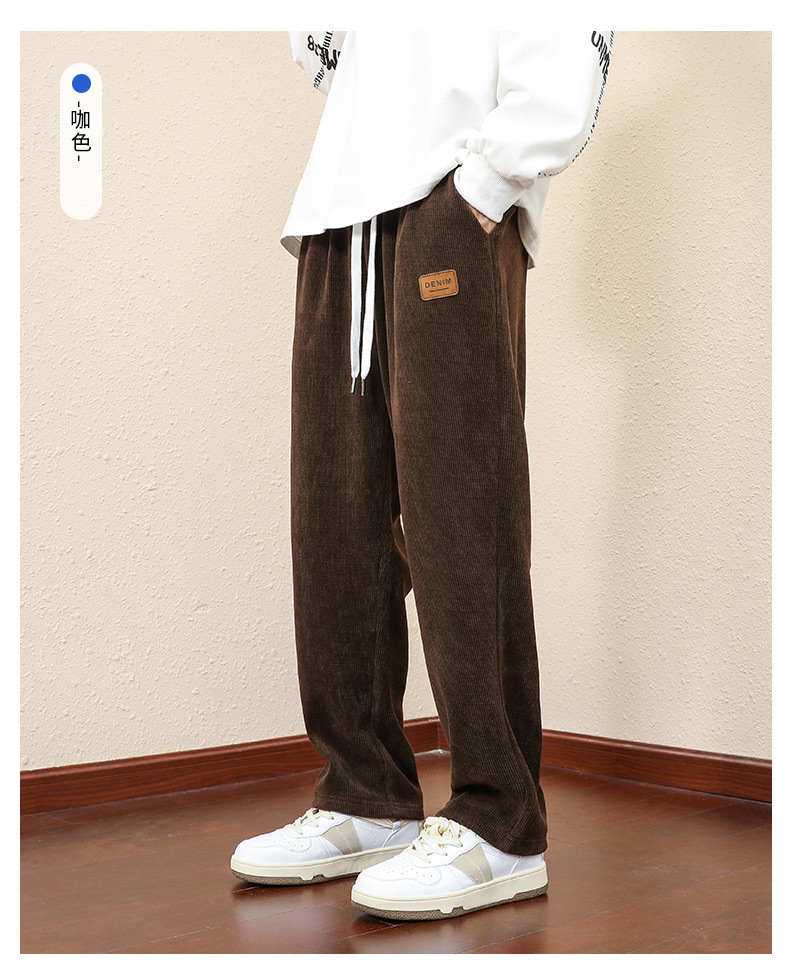 Men's Casual Straight-Leg Relaxed Corduroy Pants