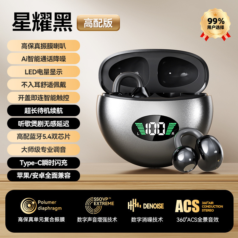 电商爆款A88夹耳式蓝牙耳机骨传导舒适佩戴无线运动数显不入耳|undefined