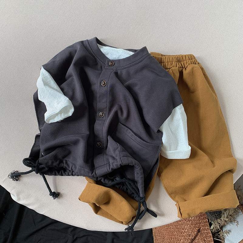 Children's Vest 2026 Spring and Autumn New Style Boys and Girls Japanese and Korean Style Versatile Trendy Vest Toddler Cotton Vest Korean Style Trendy