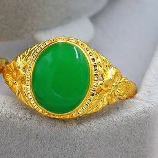 Hoogwaardige imitatie Vietnamese gouden damesoorbel met rode en groene edelstenen, langdurige kleurvastheid, verstelbare sluiting._voghion.com