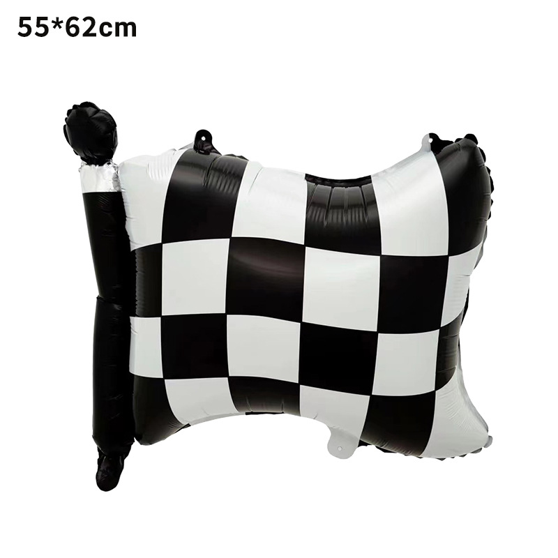 Globo de aluminio con diseño de bandera de competición de automovilismo de Fórmula 1, decoración para fiestas
