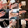 Long fashionable earrings with tassels, accessory, European style, diamond encrusted, internet celebrity, wholesale