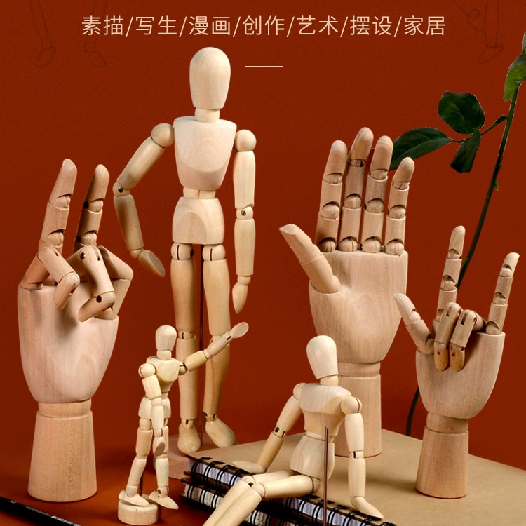Puppet, wooden doll, hands model, comics, 12inch
