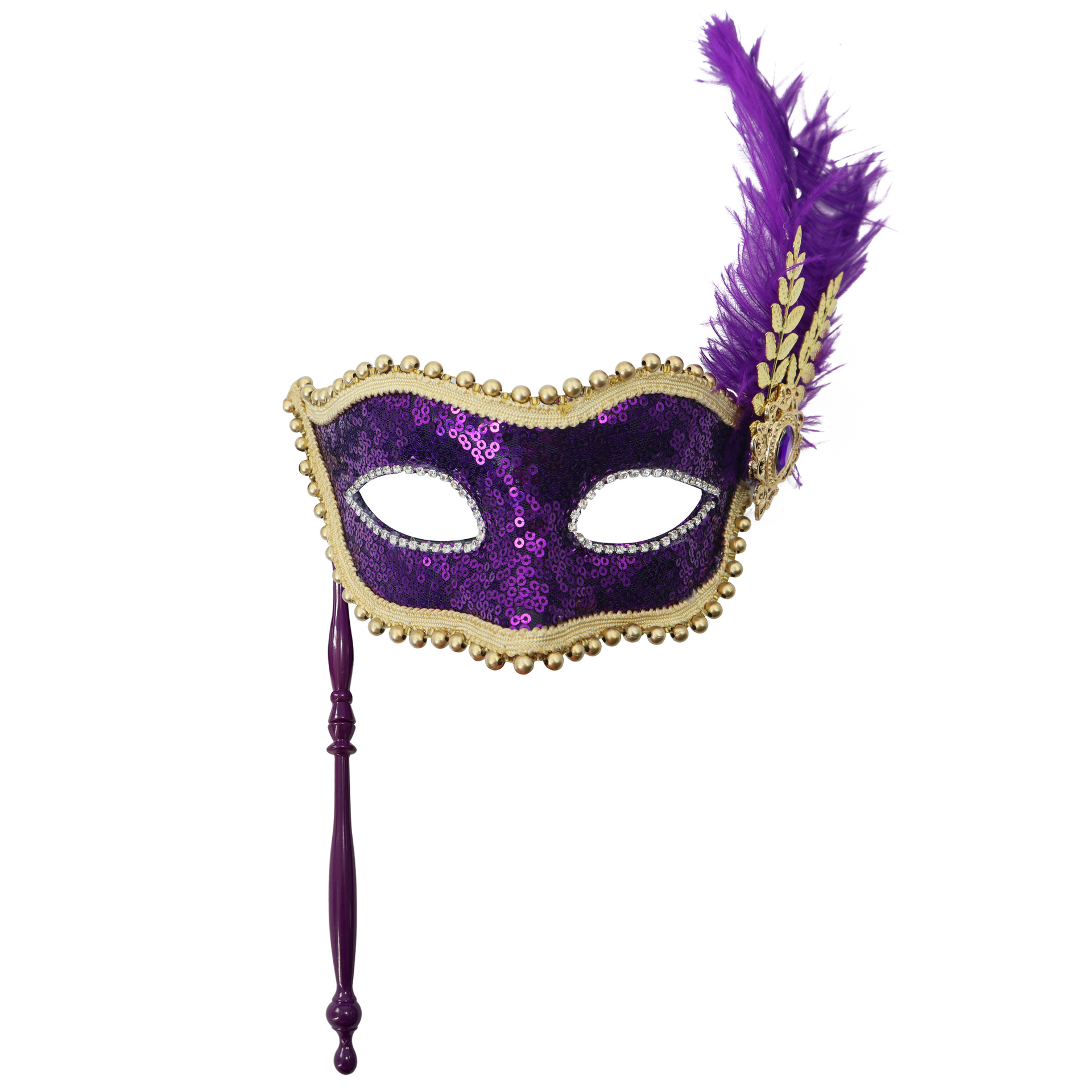 Amazon venta caliente de máscaras de sequillas de mano de borde lateral plumas metálicas mariposas maquillaje máscara de baile de damas