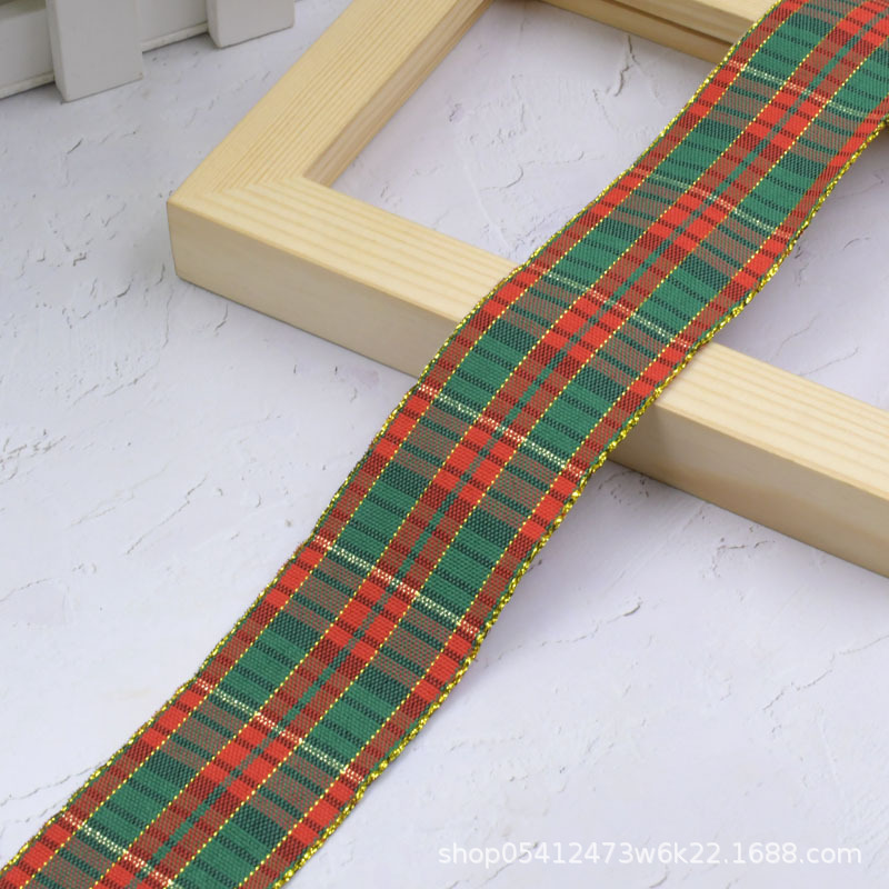Cinta navideña multicolor Plaid cinta flor regalo embalaje decoración navideña DIY joyería material al por mayor