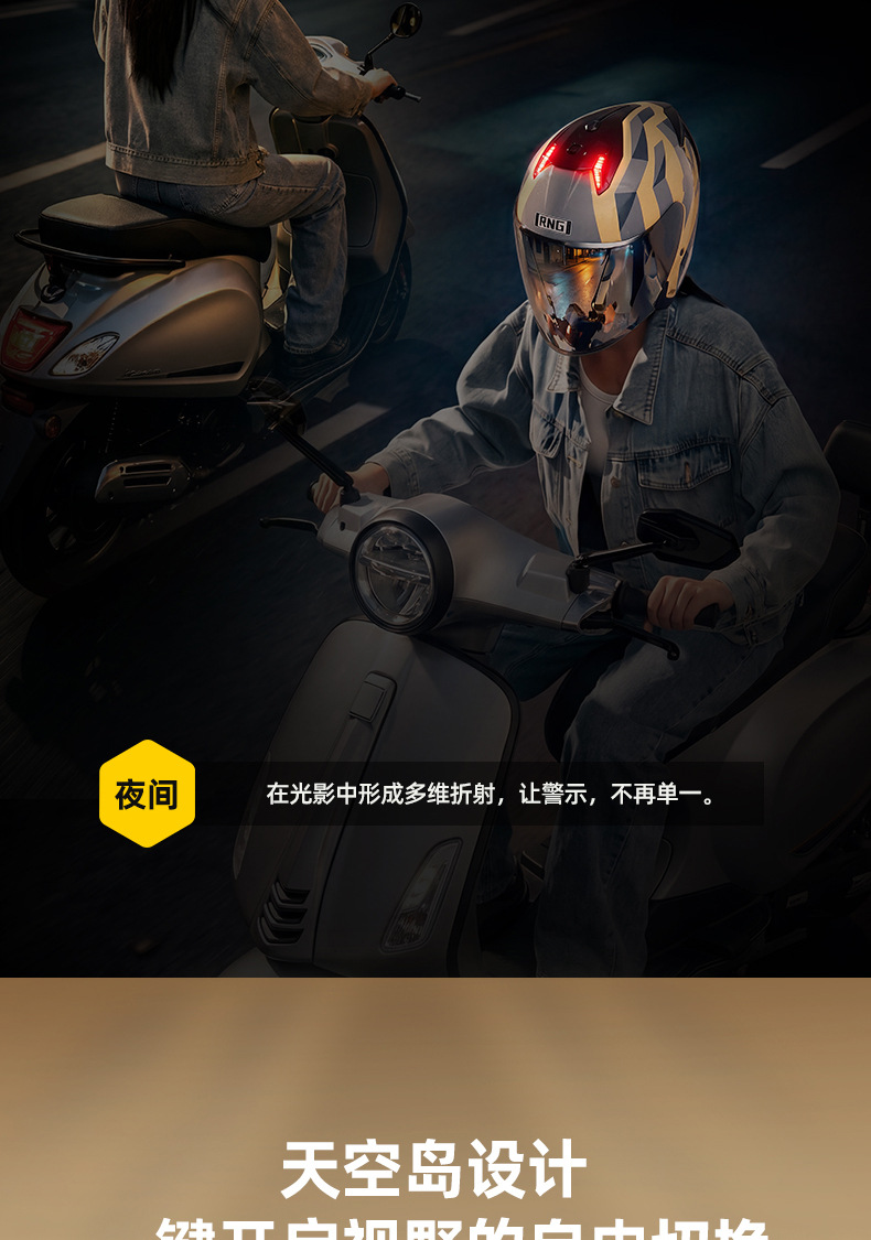 26-Year-Old Rng New Model Motorcycle Riding Helmet with Bluetooth Small Shell Motorcycle Helmet Electric Vehicle Helmet for Men and Women