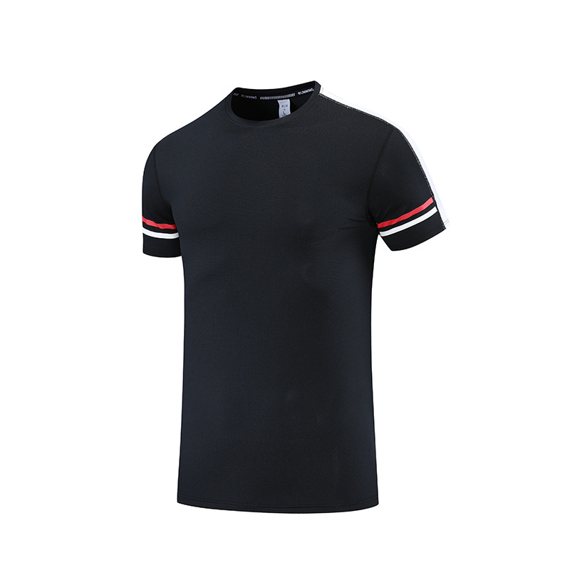 2022 hombres de verano casual deportes cuello redondo camiseta suelta más tamaño transfronterizo fitness corriendo ropa de secado rápido grabado LOG