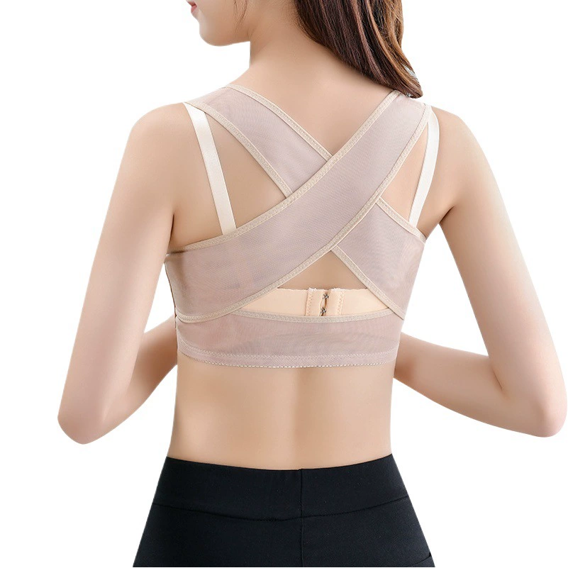 Спортивная регулируемая поддержка груди с фронтальной грудью, пуш-ап, вспомогательная поддержка груди, бюстгальтер против провисания, корректирующая одежда горбуна.