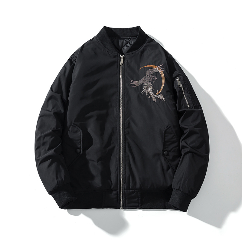 Chaqueta de los hombres nueva chaqueta piloto diablo estilo coreano juventud abrigo estilo chino bordado béisbol uniforme moda