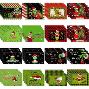 Amazon Hot Christmas Skunk Dining Table Placemat Linen Print Home Dining Table Living Room Anti-fouling Heat Insulation Durable Placemat