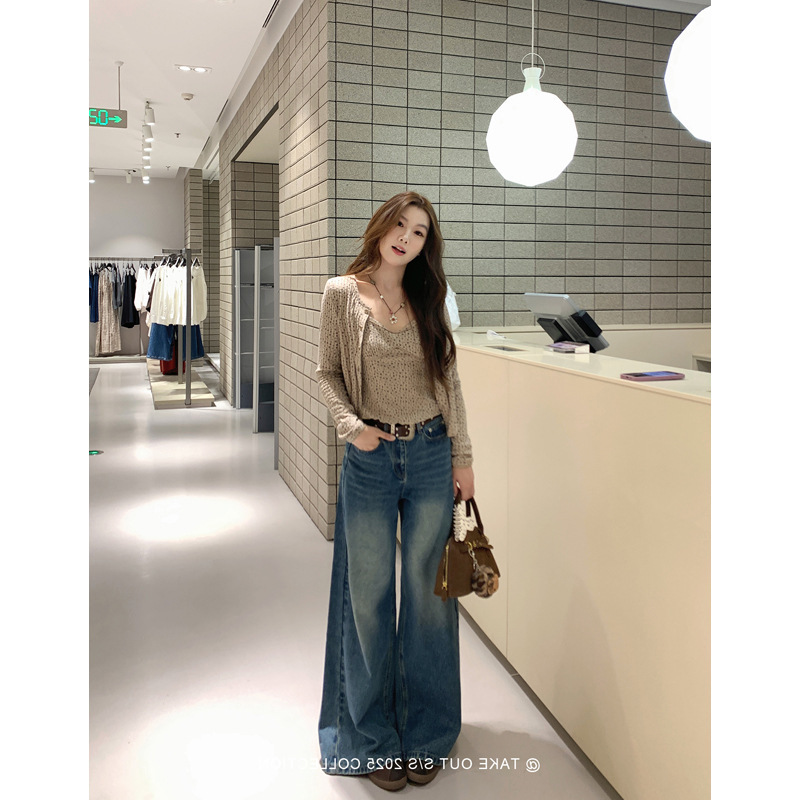 外卖到了【巧巧可颂】软糯碎花开衫女内搭吊带上衣两件套秋季套装|undefined