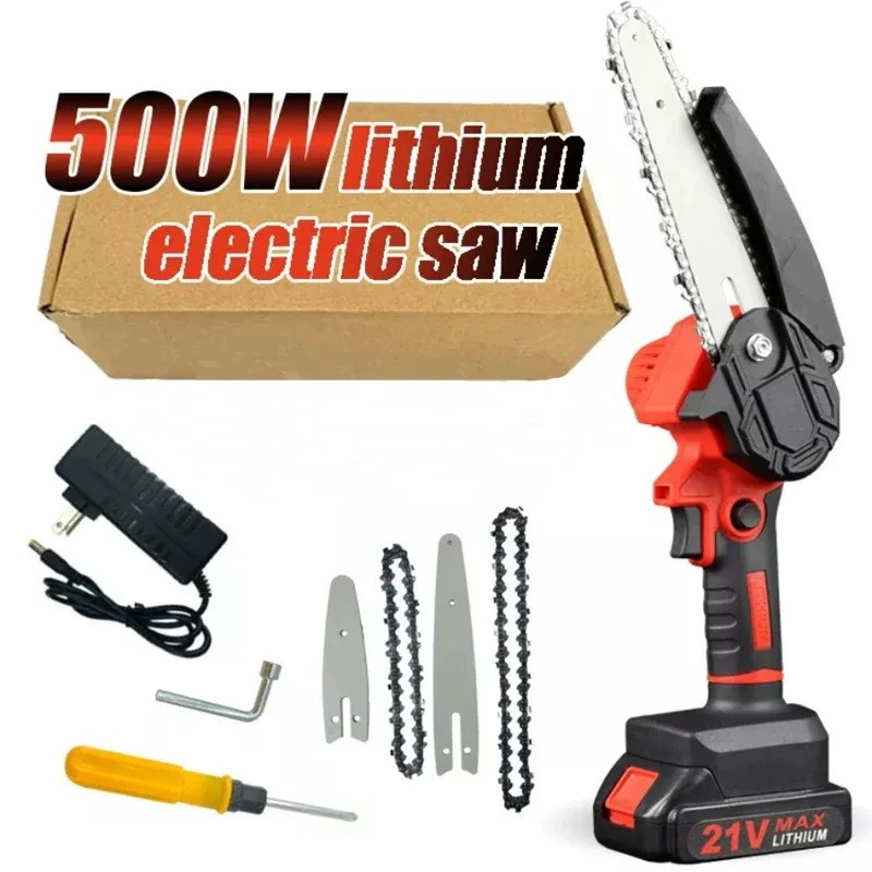 Ручная литиевая цепная пила, лесозаготовительная пила, садовый триммер 4/ 6inch полностью укомплектованная мини-электрическая ручная пила, легкая модель