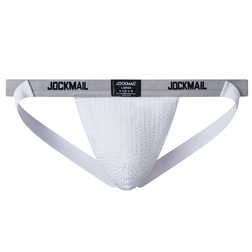 JOCKMAIL Rainbow hombres Thong transpirable stretch gran bolsa de cadera levantamiento espalda vacía deportes doble Ding