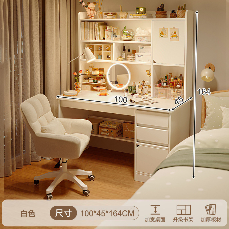 Escritorio para computadora, tocador, dormitorio integrado, escritorio simple y moderno, escritorio de maquillaje, gabinete de maquillaje dos en uno, espejo, nuevo estilo de cama