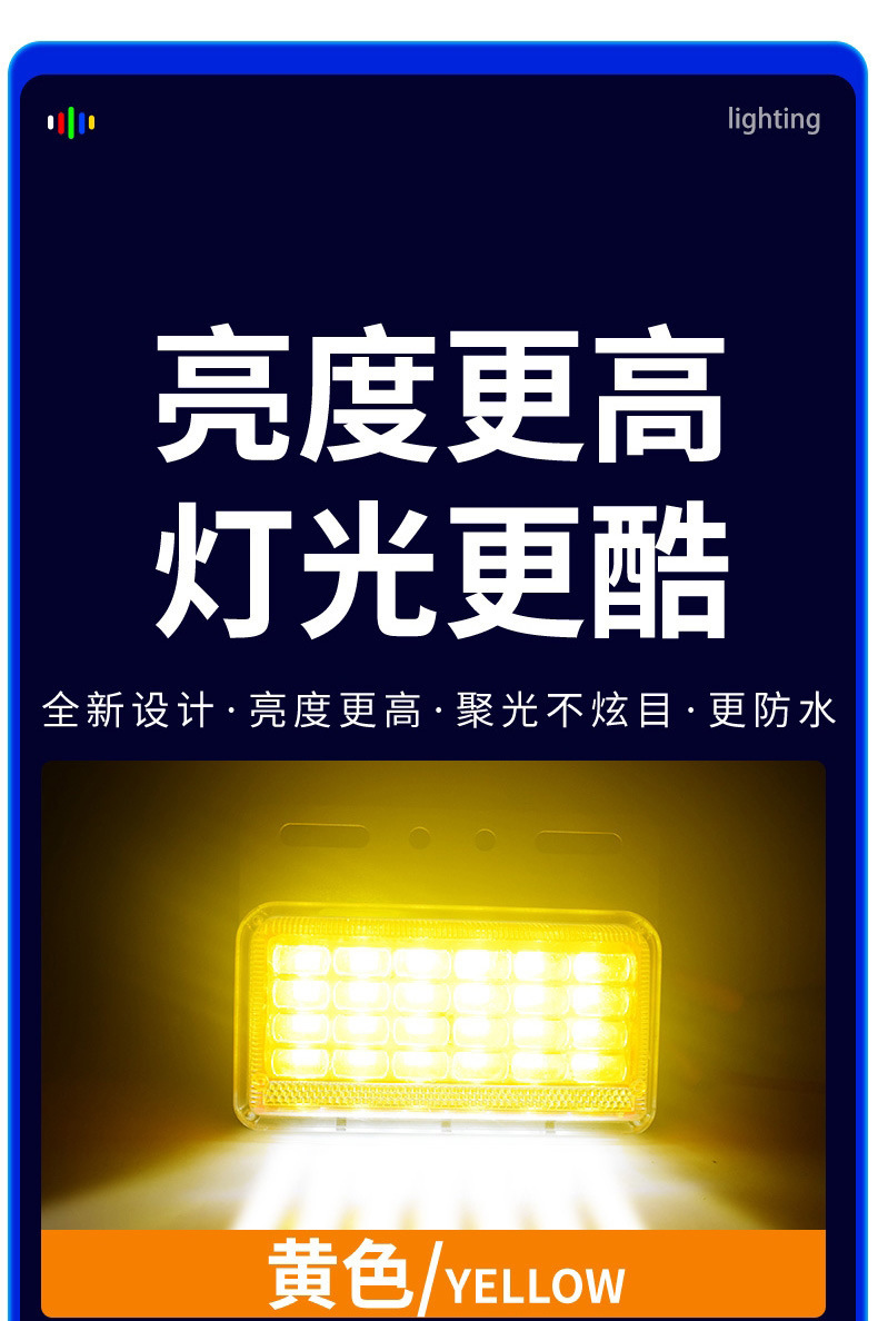 9D Multi-Bead Lens Truck Side Light, Strong Illumination, 12V/24V Large Truck Trailer Tire Light, Width Indicator Light, Waist Light