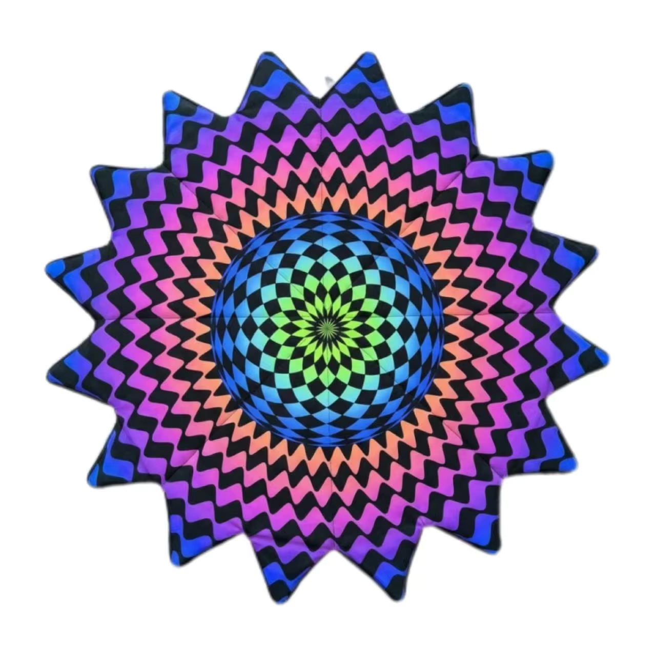 UV-responsive Flow Star regular-size Dapo Star rotating square scarf, skin-friendly.