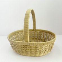 仿藤编织礼品篮 鸡蛋手提篮藤编买菜篮子水果篮礼品提篮藤筐厂家