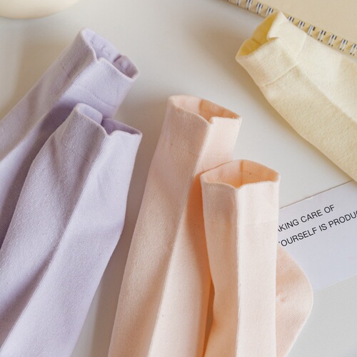 Zhuji Socks Women's Colorful Sports Short Socks Women's Spring and Summer Thin Solid Color Japanese White Maternity Medium Socks