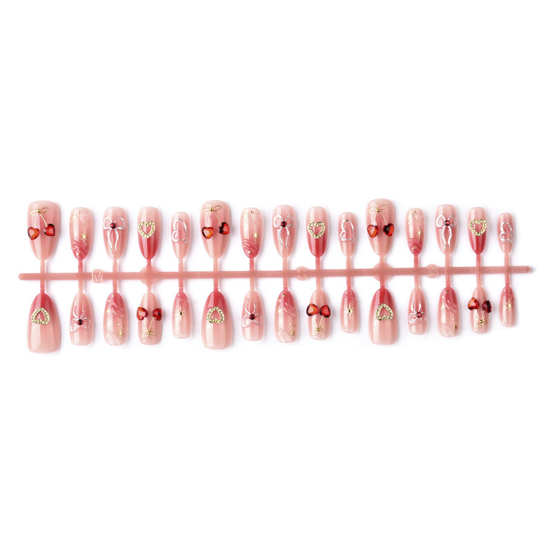30 piezas transfronterizas de oro de polietileno de oro de San Valentín 3D amor estereoscópico arco de manicure