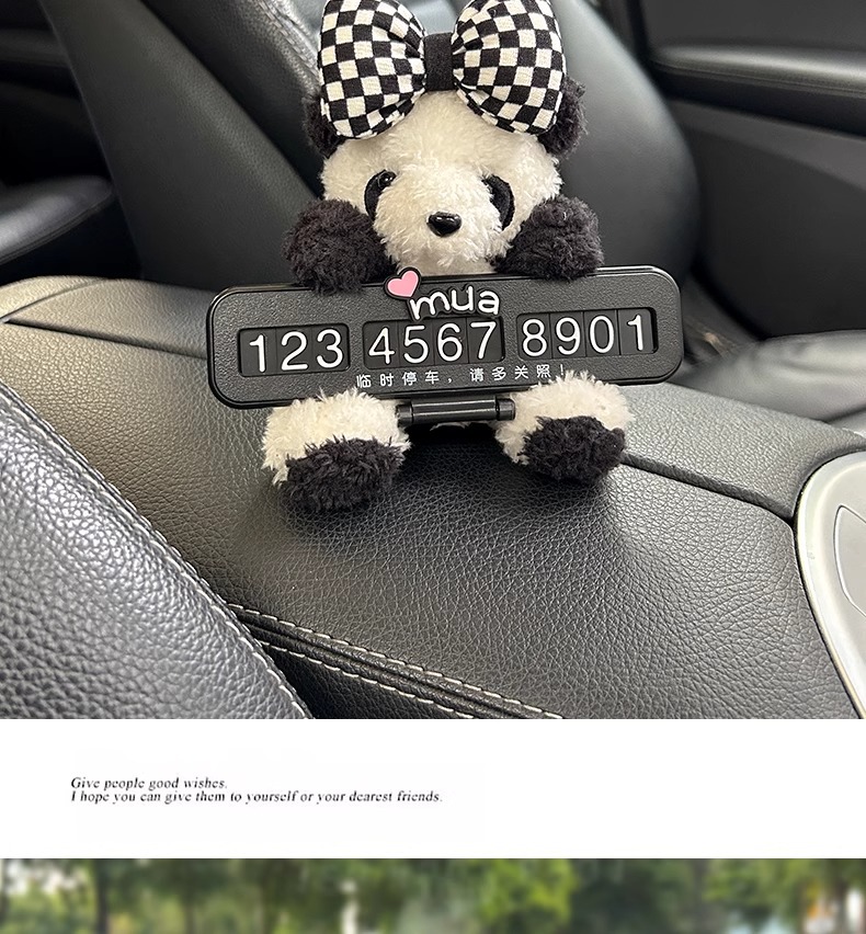 Car Temporary Parking Plate New Car Mobile Phone Number Plate Cartoon Cute Creative Car Accessories