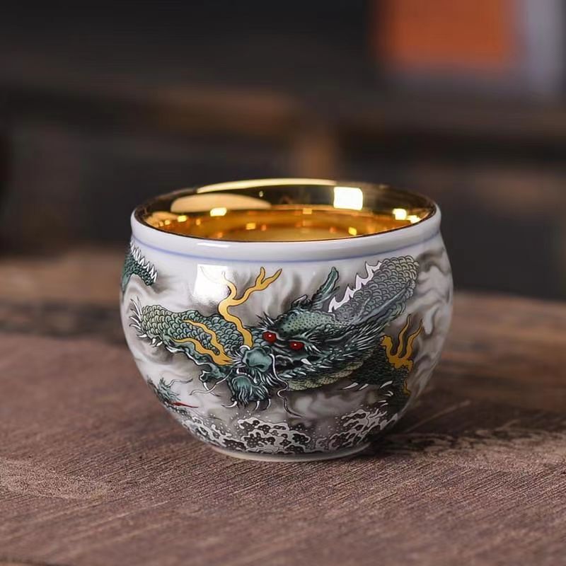 24K Blue Dragon Cup Jianzhan Dragon Cup Master Cup Tea Cup Dragon Cup Tea Cup Gold Tea Cup Master Cup Jingdezhen tea cup 24K Blue Dragon Cup Jianzhan Dragon Cup Master Cup Tea Cup Dragon Cup Tea Cup Gold Tea Cup Master Cup Jingdezhen tea cup