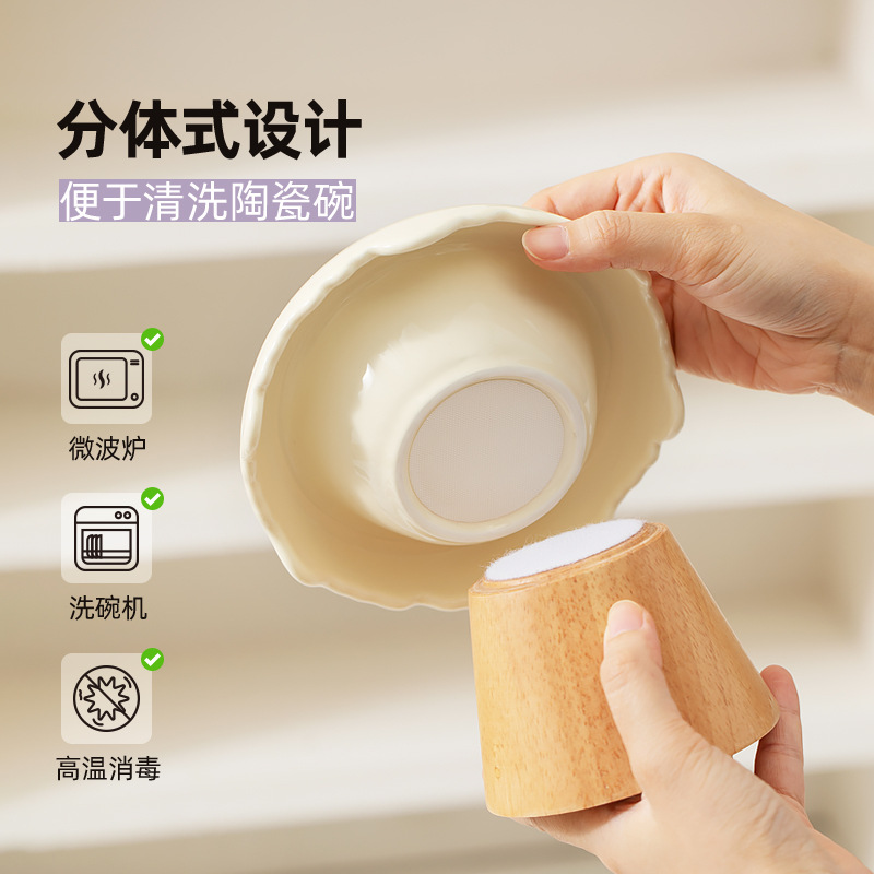 Cuenco de cerámica creativo transfronterizo del gato tazón para mascotas alto pie antidetonante tazón de comida para gatos cuenco de comida para perros cuenco oblicuo de protección del cuello de la boca