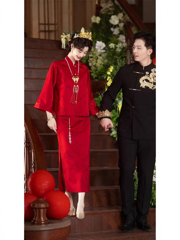 敬酒服套装2025新款小个子旗袍中式结婚订婚礼服女连衣裙影楼拍照|undefined
