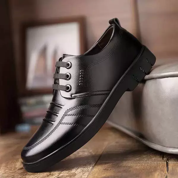 2024 Spring Men's Shoes Men's Casual Pu Shoes Wholesale Business British Style Comfortable Shoes Korean Style Round Toe Soft Sole Cross-Border