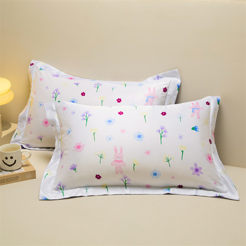 Un par de fundas de almohada de seda de hielo de 48cmx74cm fundas de almohada de seda para el hogar 2025 nuevo juego completo individual premium