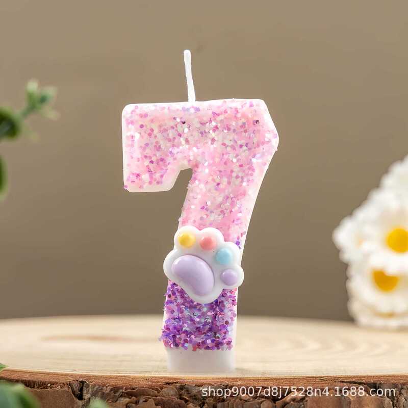 クロスボーダー Amazon temu クリエイティブ誕生日ケーキ DIY 1 歳の誕生日パーティーの装飾用の猫の爪デジタルキャンドル|undefined