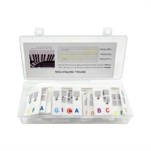 Cross-border silicone piano stickers, adhesive-free musical instrument accessories 61/88 key note strips, staff piano stickers